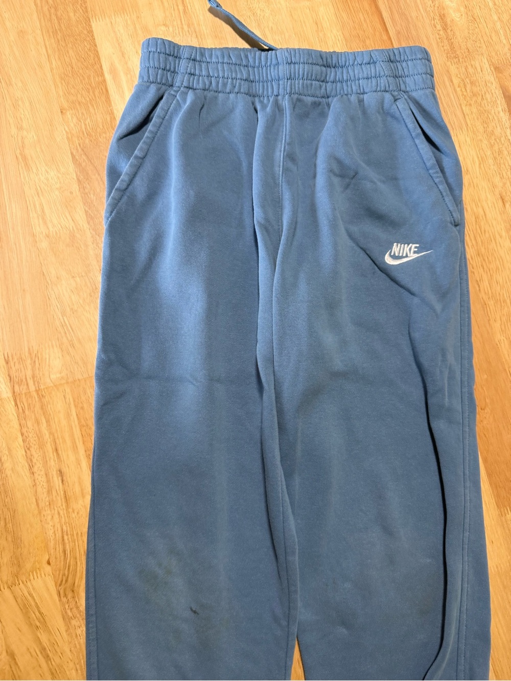 Nike Youth Blue Fleece Jogger Sweatpants Size Medium Blue Logo